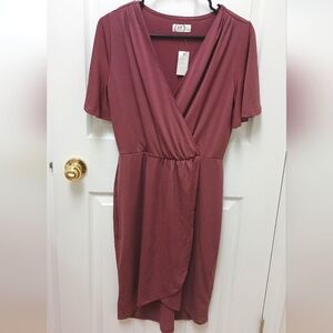 Mauve cross front dress size s